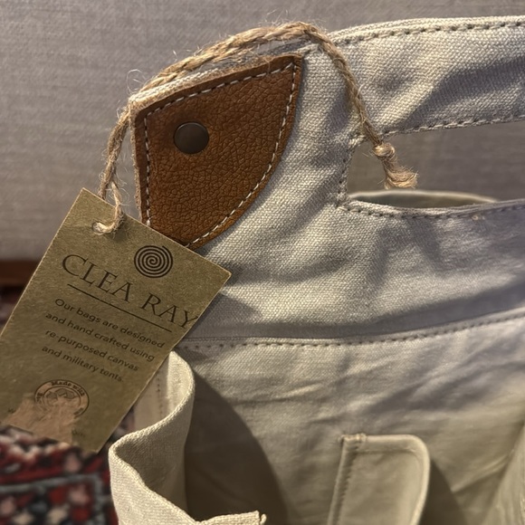 NWT Clea Ray Upcycled Canvas Beer Carrier Caddy Bag - Picture 4 of 6